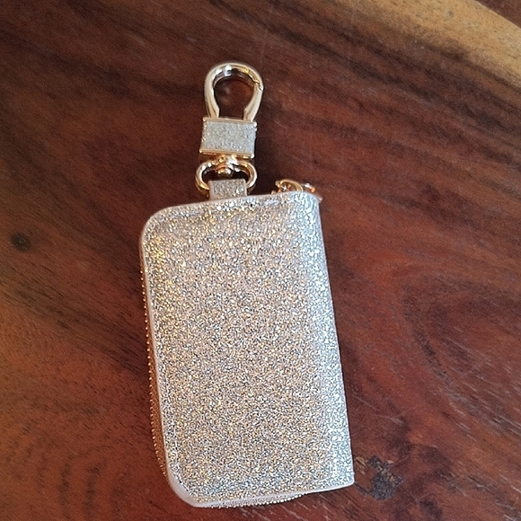 Glittery Silver Keychain Pouch - Picture 1 of 6